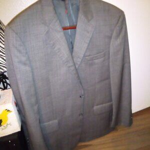 Jos. A. Bank Brown Wool Muted Plaid 2 Button Sport Coat Center Vent 42S